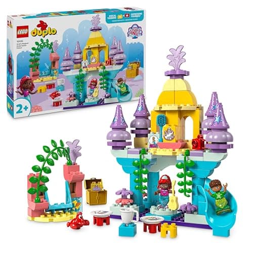 LEGO Duplo, Disney Le Palais sous-Marin Magique d’Ariel - Poupée La Petite Sirène - Jouet d'Activité et de Développement - Mes Premières Briques pour Enfants dès 2 Ans Passionnés de Jeu de Rôle 10435