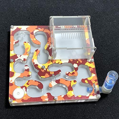 140 * 140mm Grand Espace Camouflage AntHouse Fourmiliere Éducatif avec Alimentation en Eau et en Eau pour Fourmis en Direct (Camouflage Autumn)
