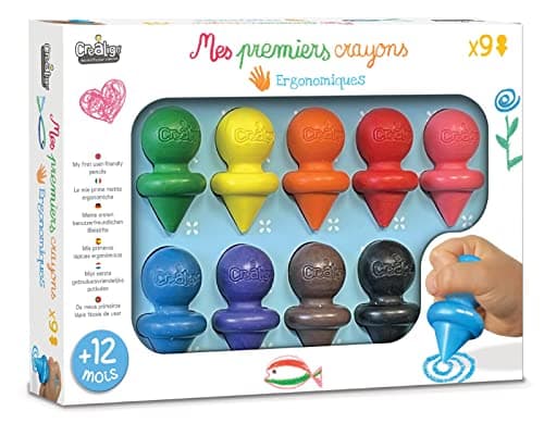 Crea lign' Coffret Loisir Créatif - Mes Premiers Crayons x9 - Dès 12 Mois - CL195