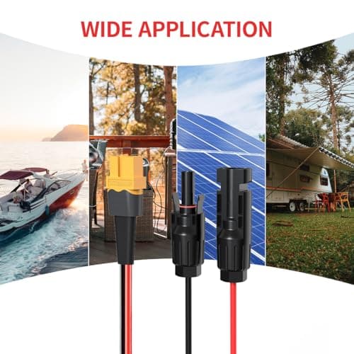 ELFCULB Câble solaire XT60 10 AWG 3 m 2, 30, 25, 35, 50, 75, 30, 30 m, XT60, connecteur de panneau solaire vers connecteur XT60 pour station d'alimentation portable (3 m)