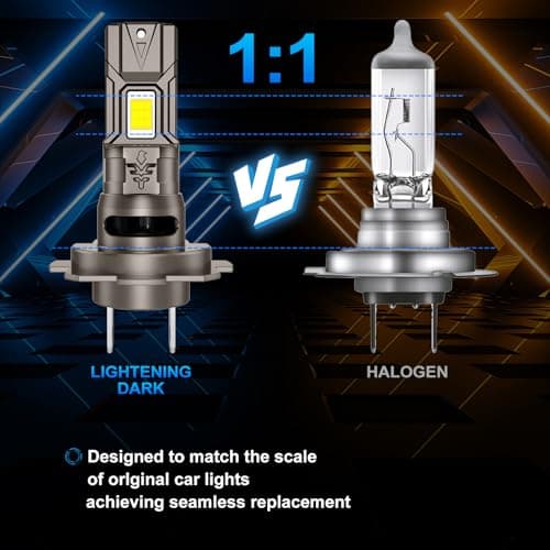 Sycreek Ampoule H7 Led 2024 Améliorée Phare Pour, 18 Pcs LED,120W 32000LM 600% Super Luminosité 6000K Blanc,Compatible 9-24V