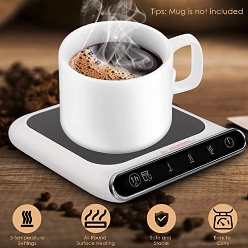 Chauffe-tasse, 55 C, 131 F, Chauffe-tasse USB à Température Constante pour Bureau avec 3 Réglages de Température, Réglages de Température Intelligents pour le Bureau à Domicile