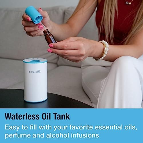 Nano diffuseur d'huiles essentielles sans Eau pour aromathérapie - Diffuseur de Parfum pour Chambre et Voiture sans Fil, Rechargeable - Diffuseur et nébuliseur thérapeutique - Blanc