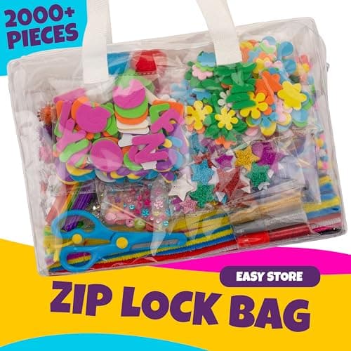 Blue Squid Kit Activés Manuelles Artistiques pour Enfants - Maxi Trousse Luxe 2000 Pcs Décoration Bricolage Créatif Vacances, Cadeau Garçon et Fille ge 4-12 ans, Guide Accès Vidéos en Ligne