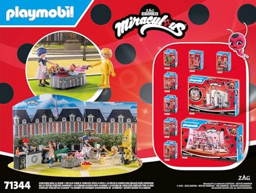 Playmobil 71344 Calendrier de l'Avent Miraculous Ladybug: Pique-Nique à Paris - Comprend Cinq Personnages et 24 Surprises excitantes - Dès 4 Ans