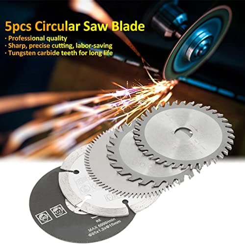 Lame de scie au carbure de 5 pièces de 85 mm, mini lame de scie circulaire au carbure de diamètre intérieur de 15 mm pour outil de coupe