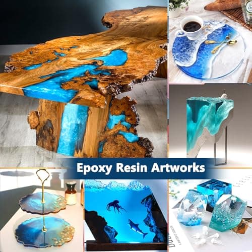 BBLTIFF Resine Epoxy, 2.04L Resine Epoxy Transparente, 1:1 Epoxy Resin Kit Complet, Avec Peinture, Bâton, Cuillère, Gants, Verre Doseur, Pince à épiler, Paillettes, Pour La DIY Artisanale, Porte-clés