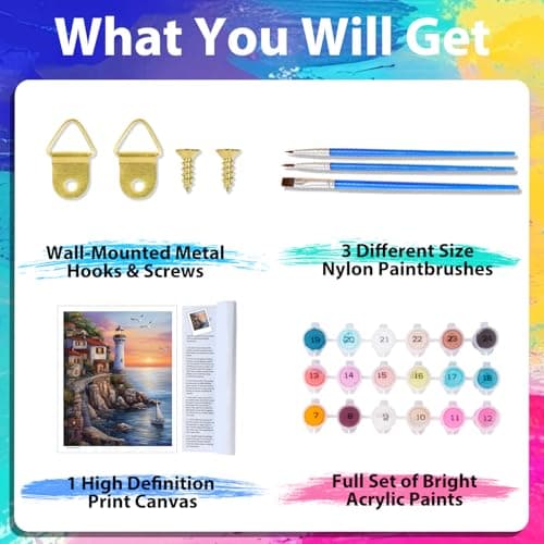 Peinture Numero Adulte Paysage, Phare Peinture par Numero Adulte, Peinture Numero Phare, Kits de Peinture au Numéro pour Décoration Maison et Cadeau 40x50 cm