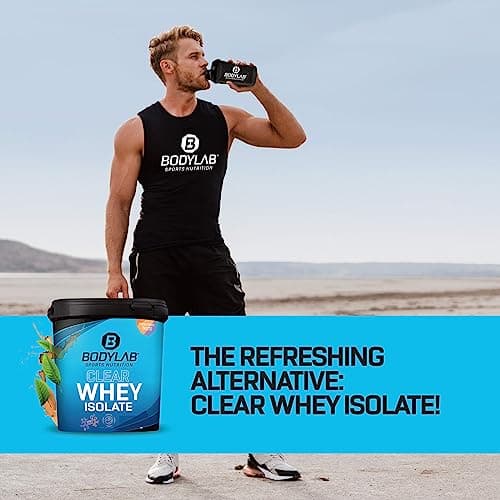Bodylab24 Clear Whey Isolate 720g Thé glacé Citron, shake protéiné à base de 96% d'isolat de protéines de lactosérum, boisson fruitée rafraîchissante, peut aider à la construction musculaire
