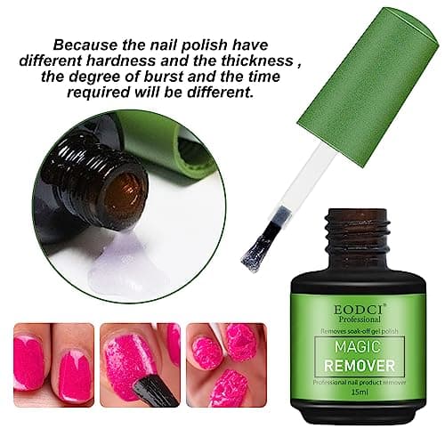 15 ml Magic Remover Semi Permanent, Remover Vernis Semi Permanent,Enlève Facilement et Rapidement le Vernis Gel en 3-5 Minutes, ne Blesse Pas les Ongles