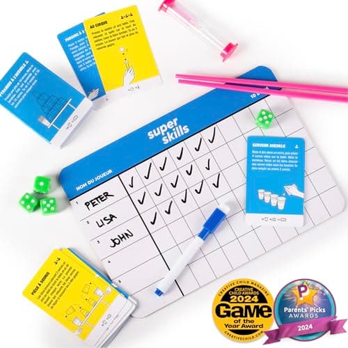 Super Skills - Jeux de Société Adulte, Ado et Enfant - Jeu de Societe 8 Ans Plus - 120 Défis pour Toute la Famille - Jeu de Fête Amusant - Cadeau Garcon 12 Ans & Fille - Version Français