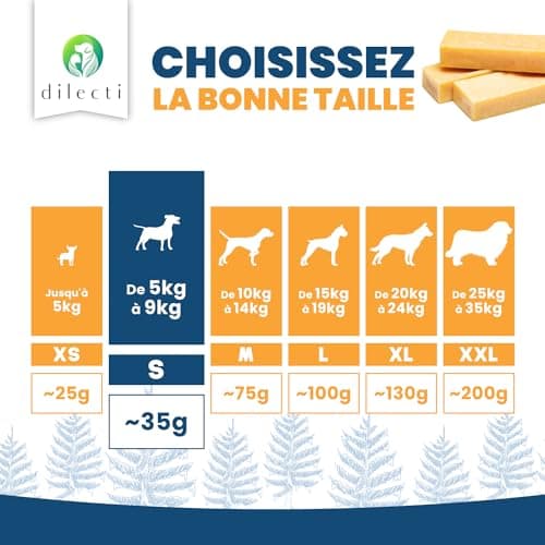 Dilecti Friandises Naturelles à Mâcher de l'Himalaya - des Friandises à Mâcher Naturelles très Savoureuses, Dures et Durables Occuperont Votre Chien Pendant Un Certain Temps. (Taille S, Lot de 5)