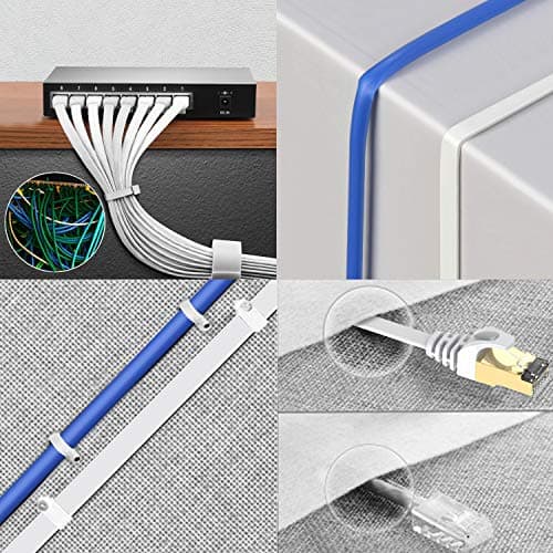 BUSOHE Câble Ethernet Cat 8 15M, Câble Réseau LAN Gigabit RJ45 Plat Haute Vitesse, Cordon de Brassage Internet 40Gbps 2000MHz pour Commutateur,Routeur,Modem,Panneau de Brassage,PC (Blanc)