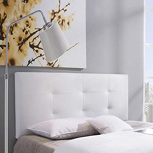 marcKonfort Tête de lit Carla 140x60 cm Blanc, rembourrée de Mousse, 8 cm d'épaisseur, Comprend Le matériel de Suspension