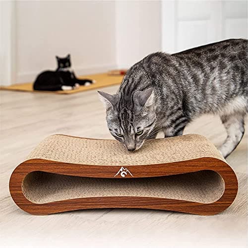 Pfotenolymp Griffoir Chats Premium/Meuble Grattoir Chats - Planche à Gratter/Griffoir pour Chats – Griffoir Chats Carton Ondulé et Herbe à Chat - Planche à Gratter en Carton