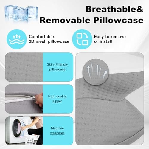 Enighs Oreiller orthopédique en Mousse à mémoire de Forme à Rebond Lent pour Dormir sur Le côté, Le Dos, Les douleurs cervicales