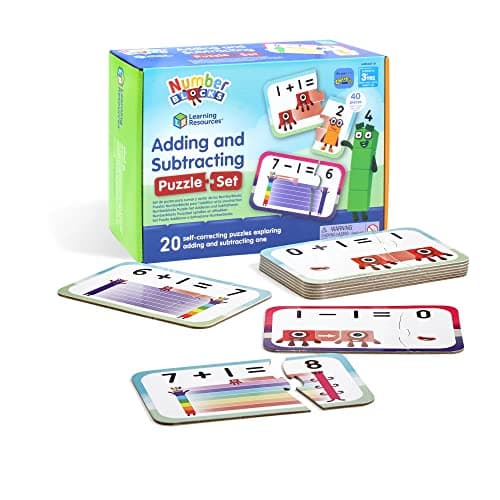 Learning Resources Kit de puzzles Numberblocks d’addition et de soustraction Learning Resources, puzzle Numberblocks, puzzle de maths, 20 puzzles éducatifs dans une boîte, puzzles de 2 pièces, 3+