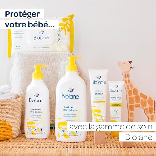 BIOLANE – Liniment oleo calcaire Bébé – Nettoyant sans rinçage – 98% Origine naturelle – Hypoallergénique – Peaux Sensibles - Nettoie et protège le siège de bébé – 700ml – Fabriqué en France