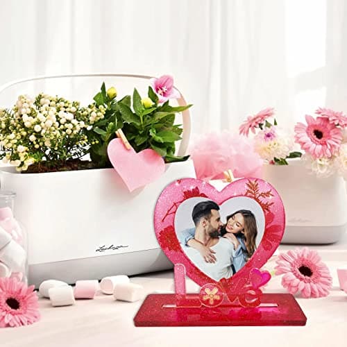 Moules en Résine pour Cadre Photo, Love Moules en Silicone en Forme de Coeur, Moules en Résine Époxy, Décorations d'anniversaire de Mariage, Artisanat, Cadres Photo Personnalisés Moule Personnalisé
