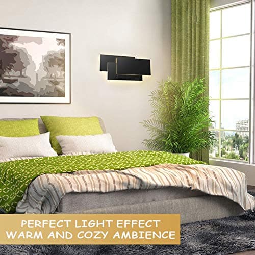 Klighten Appliques Murales Interieur LED Lampe 36W 40CM Moderne Applique Murale pour Chambre Maison Couloir Salon Blanc chaud 3000K (Noir)