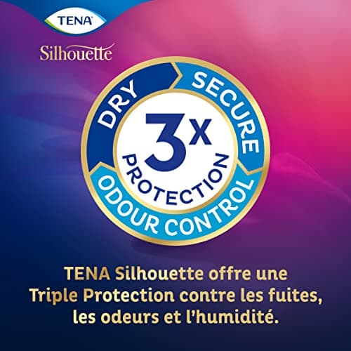 TENA Silhouette Plus Taille Haute - Sous-Vêtements Absorbants Jetables Incontinence Femme - Culottes pour Fuites Urinaires Modérées à Fortes - Crème - Taille M - Pack de 36 (4 x 9)