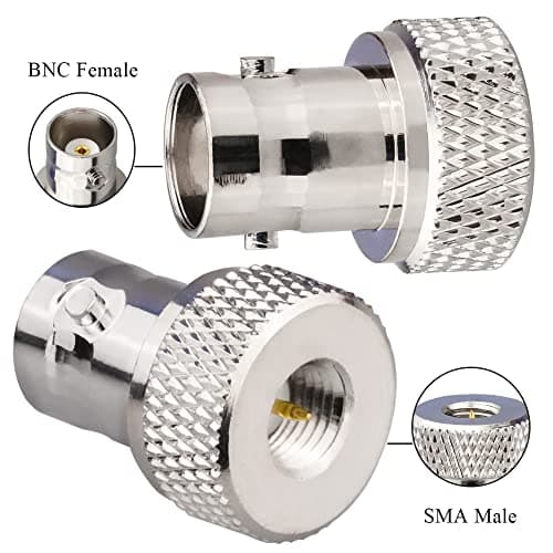 TUOLNK SMA mâle à BNC femelle connecteur coaxial RF pour radio bidirectionnelle talkie-walkie RF adaptateur coaxial BNC à SMA adaptateur coaxial 2 ensemble