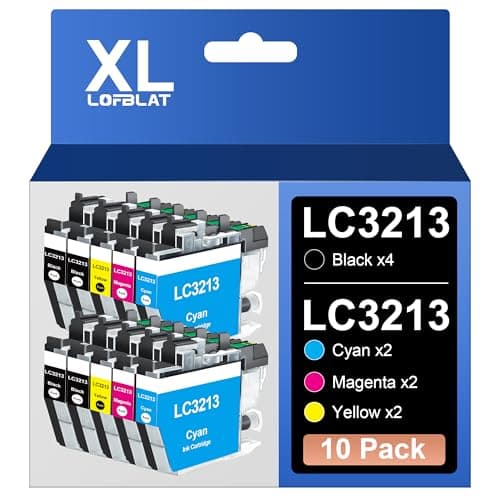 LOFBLAT LC3213 XL LC-3213XL Cartouches d'encre de Rechange pour Brother LC-3213 LC3213 pour Brother MFC-J491DW MFC-J497DW DCP-J572dw DCP-J772DW DCP-J774DW MFC-J890DW MFC-J895DW (10 Pack)