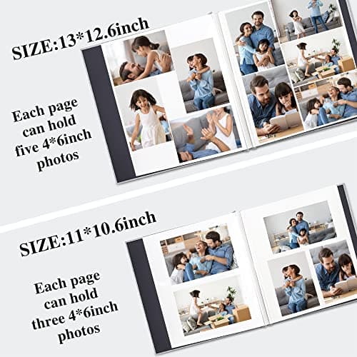 Vienrose Album Photo Adhésif Scrapbooking 40 Pages en Lin Relié 28x27 cm avec Un Stylo Métallique pour Mariage Bébé Famille Voyage Beige