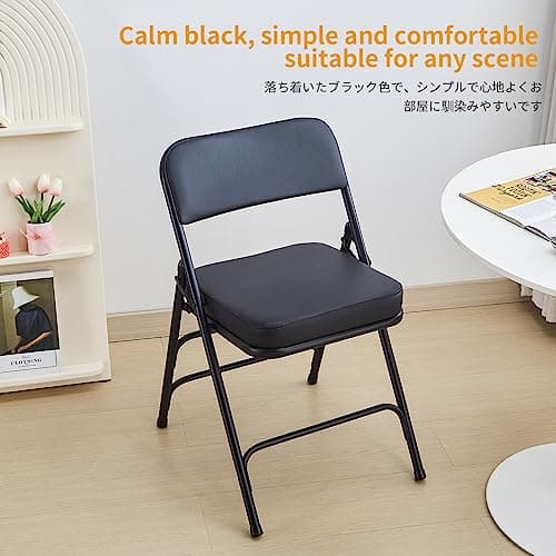 BOOSDEN Chaise Pliante, Chaise Pliante Confortable, Chaise Pliante Salle a Manger, Chaise pliante à 5cm rembourrage épais, Chaises Pliantes pour Cuisine,Bureau,Extérieur,Jardin, Charge maximale 136 kg
