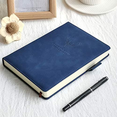 Carnet de Notes Classique Papier à Rayures - Journal Couverture Rigide, 8,3 "× 5,7", 360 pages,Parfait pour le bureau Accueil École Rédaction professionnelle et prise de notes(A5,bleu)