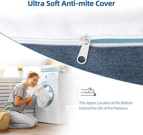 wowttrelax Matelas 140x200 Hauter 20 cm, Mousse Gel à Mémoire de Forme, 7 Zones de Soutien Latex, Haute Resilience Ultra Respirante, Hypoallergénique, Certifié Oeko-Tex