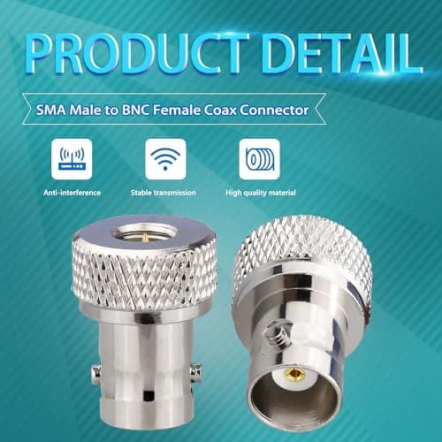 TUOLNK SMA mâle à BNC femelle connecteur coaxial RF pour radio bidirectionnelle talkie-walkie RF adaptateur coaxial BNC à SMA adaptateur coaxial 2 ensemble
