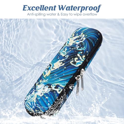 YOUSHARES Pochette Isotherme Insuline avec Poche de Glace, Trousse Isotherme Insuline pour Diabetique, Sac Isotherme Insuline Medicament pour Seringues, Stylo Insuline Voyage, Vague de Mer