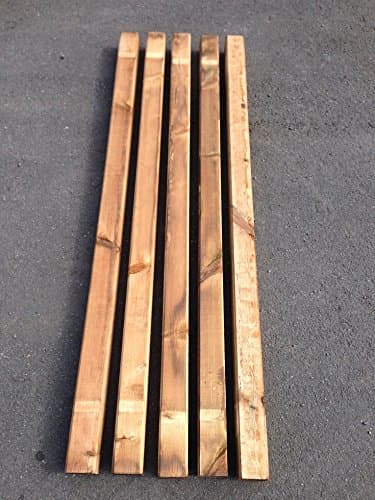 Poteau en bois pour grillage de clôture, clôture en plastique, clôture de jardin - Poteau carré en pin - 7 x 7 x 150 cm