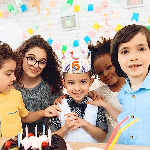 YICH Couronne d'Anniversaire Chapeau Anniversaire Enfant Bébé Anniversaire Couronne Bandeaux Enfants Numéros Interchangeables De 0 à 9 Pour Filles Et Garçons