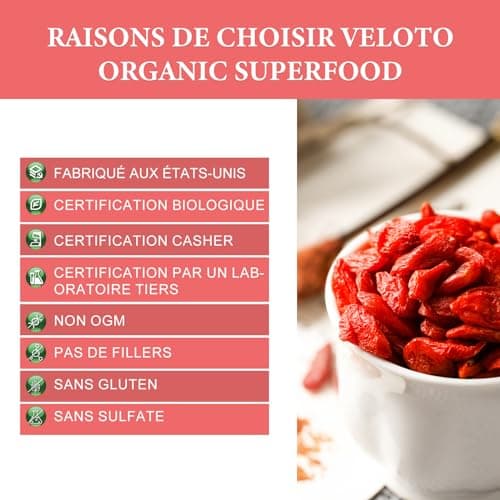 Poudre de Goji Bio Extraits, Baies Biologiques de Goji Poudre, Baies de Goji Bio de Qualité Supérieure - Immunité et Fatigue, Sans Additifs, Sans OGM, Supplément de Fines Herbes, 454g/1lb