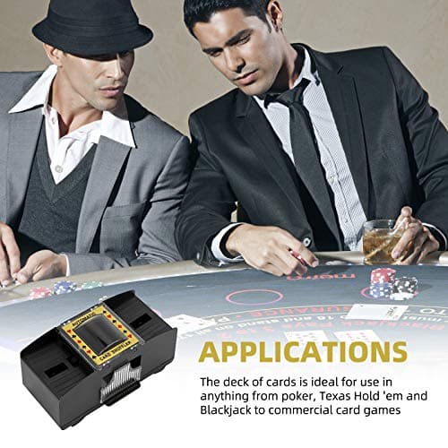 ZONJIE Mélangeur de Cartes Automatique à 2 Plateaux, mélangeur électronique de Cartes de Poker de Casino, Fonctionne avec des Piles USB/AA – Trieur de Cartes à Un ou Deux Jeux de Cartes