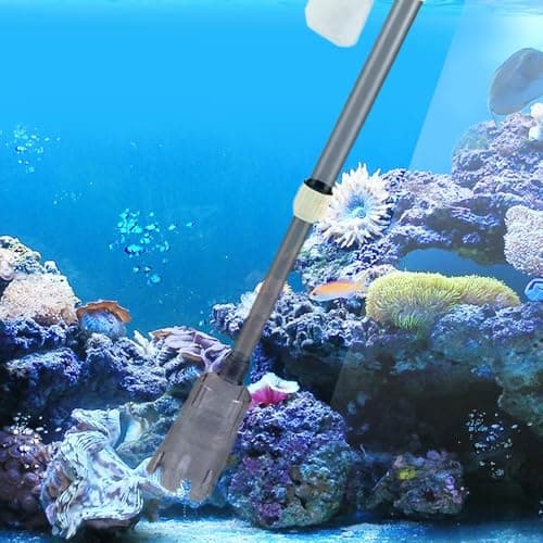Zebbyee Aspirateur Aquarium Electrique, 3 en 1 Kit Nettoyage Aquarium, Pompe Siphon Aquarium avec Tige Télescopique, Gravier Pompe Nettoyage,Filtres, Changeur d'eau