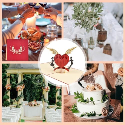 SLTAXAR Carte de Mariage Carte de Vœux Pop-up 3D Carte Mariage Félicitation Carte Anniversaire Marriage Carte de Félicitation Mariage Carte Mariage 3d Mariage Carte de Saint Valentin pour Mariage