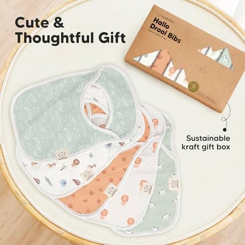 Pack de 8 bavoirs pour bébés KeaBabies pour filles, garçons, bavoirs bébé, bavoirs absorbants super absorbants, foulard bébé, nouveau-né, bavoir en coton biologique, bébé, bavoir bébé (Wilderness)