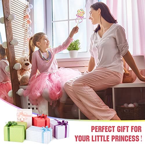 OPUHOHR 18 Set Baguette Princesse en Bois, Baguette Magique Cadeau Princesse Fée Accessoire, Kit de Bricolage pour Anniversaire Fête Cosplay Jouet Jeu de Rôle