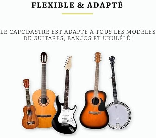 BELFORT® QuickPitch Capodastre original pour guitare + 3 médiators + eBook gratuit ☆ Facile à utiliser ☆ Capo pour guitare – Guitare folk, guitare acoustique, guitare de concert, guitare électrique et