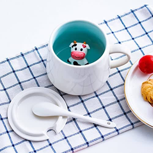 Biigming Tasse Tigre 3D, Tasse Aniaml 3D en Céramique, 350 ml Mug Humour Faite à la Main, Tasse à Café comme Cadeaux pour Noël, Anniversaire, Femmes, Enfants(Tigre)