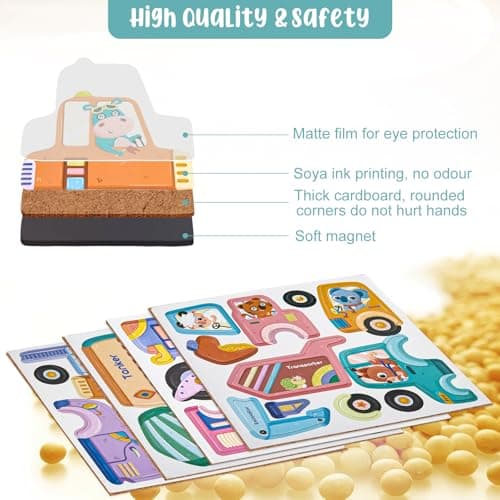 ASTARON Coffret de Jeu de Puzzles magnétiques pour Tout-Petits, Jeu éducatif de Voyage en Avion pour Les Enfants, avec 2 scènes et 38 Casse-tête magnétiques Cadeau d'anniversaire pour Les Enfants