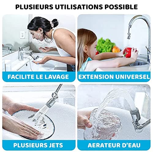 EN CUIVRE DE QUALITE | Extension robinet 1080°, mousseur robinet, economiseur d'eau pour robinet, filtre calcaire robinet, rallonge robinet, prolongateur robinet
