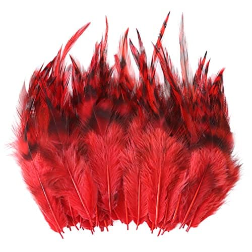 URFEDA Plumes de Faisan, NettoyéEs Professionnellement 8-13cm Plume Artificielle Plumes de Faisan 100pcs Naturelles Plumes Faisan Paquet de 100 Plume de Faisan Naturelle Rouge