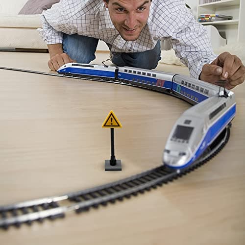 hocadon 40 Pièces Rails de Blocs de Construction de la Ville, Accessoires d'Extension City Train, Rails de Ville pour Cadeau Enfants