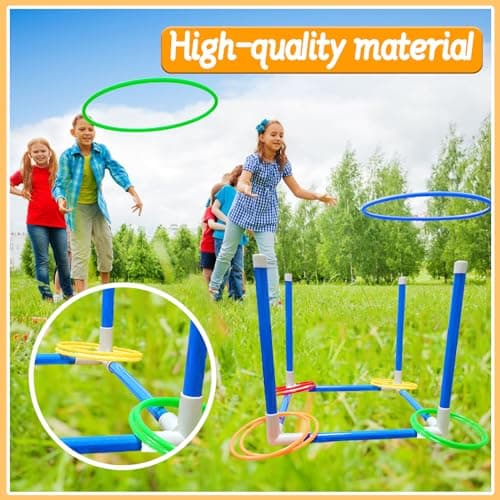 Jeu de Lancer d'anneaux pour Enfants, Jeux de Plein air pour Adultes et Famille, Jeux de pelouse, Jeux de Jardin, Cadeaux pour garçons et Filles, Jouets pour Enfants de 3 4 5 6 7 8 9 10 Ans et Plus