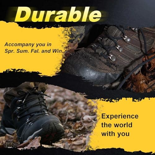 VSUDO 140 cm Lacets Noir Ronds de Bottes, ø4mm Lacets Boots Ronds pour Chaussures de Travail, Lacets Résistants Chaussure de Marche/Sécurité, Lacets Noir Chaussures de Randonnée (1Paire-Noir-140CM)