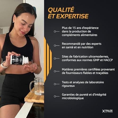 Racine de maca avec l'ashwagandha, la L-citrulline, la L-arginine, le zinc, le sélénium et la vitamine D3 pour de meilleures performances sportives, approvisionnement de 60 jours par XTRAZE